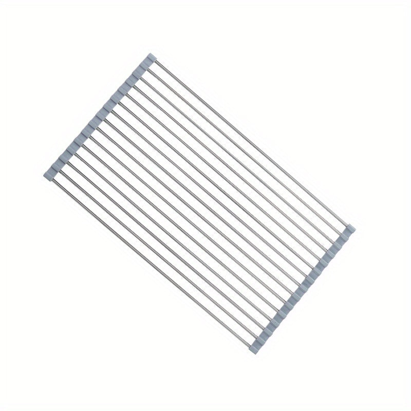 Stainless Steel Roll-Up Dish Drying Rack - Foldable
