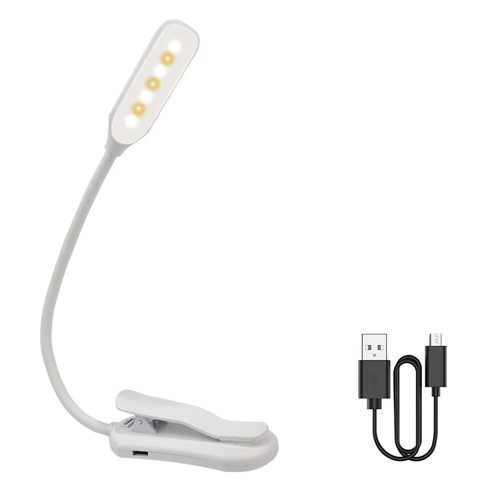 USB Rechargeable Clip-On Book Light – Flexible Neck