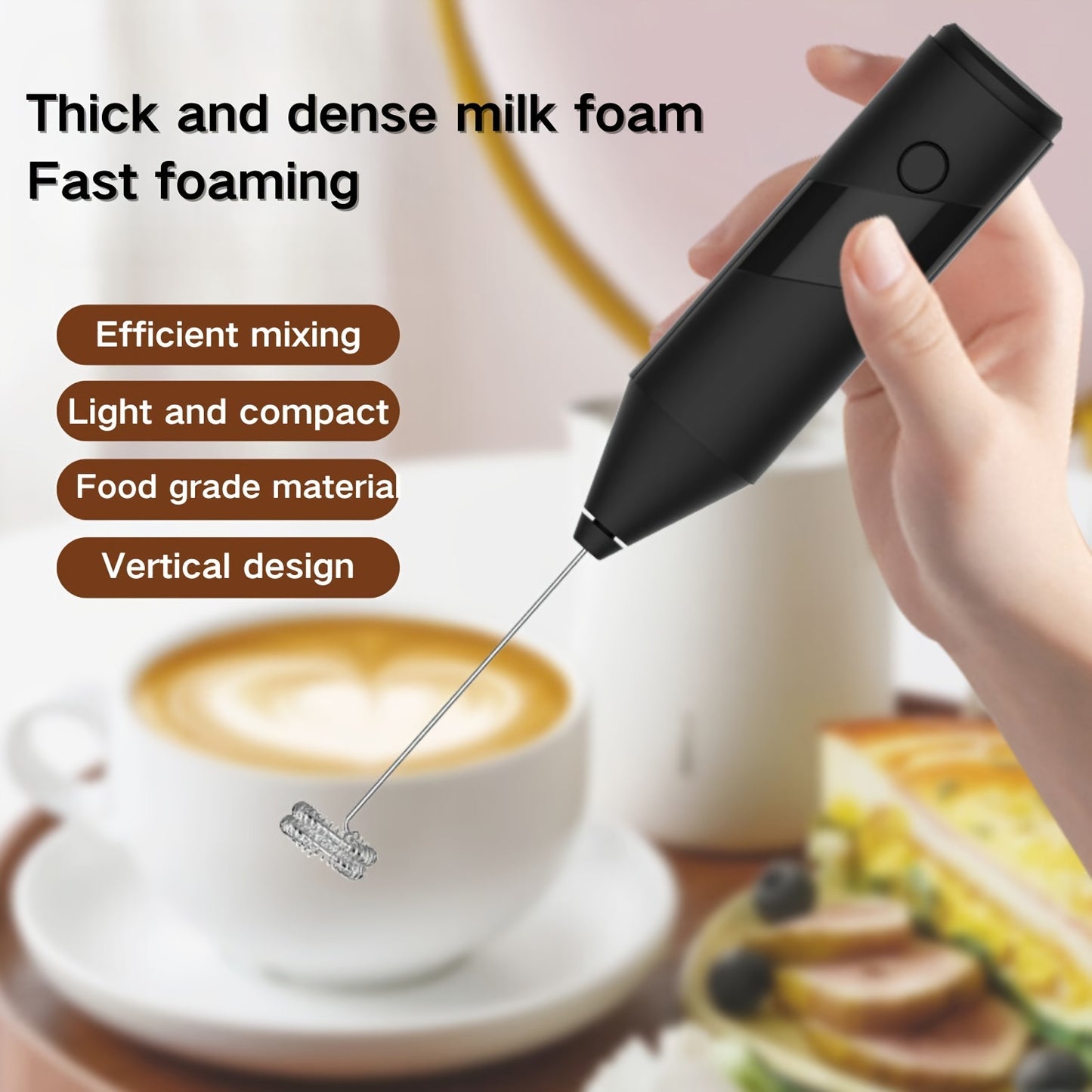 Handheld Electric Milk Frother (Battery Powered)