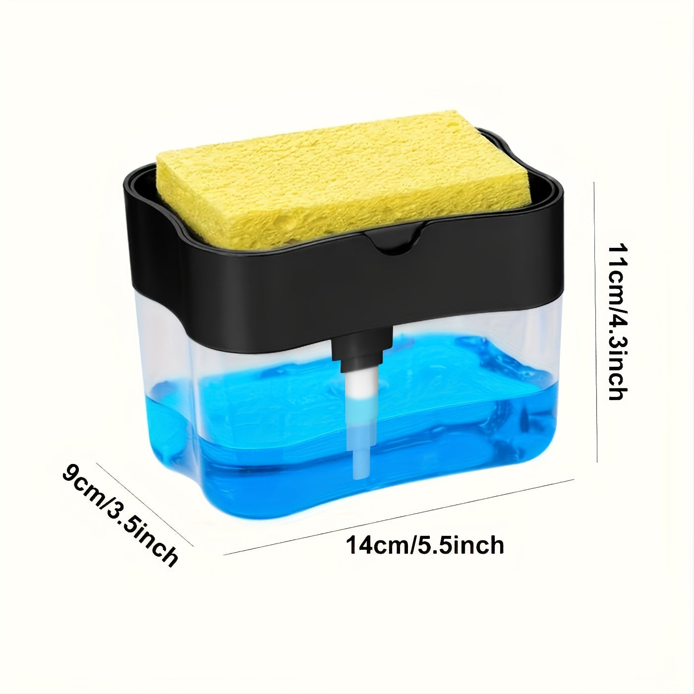 2-in-1 Soap Pump Sponge Holder – Fast, One-Hand Cleaning