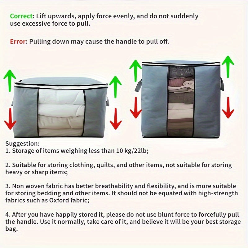 Closet Storage Bag - Reinforced Handle, Clear Window, and Sturdy Zippers!