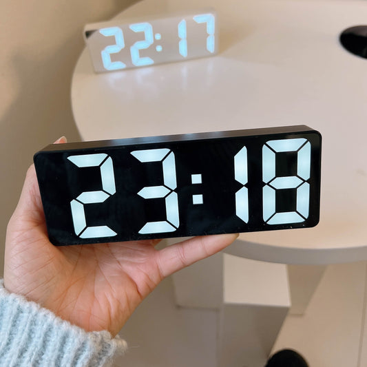 Modern LED Digital Clock with Adjustable Brightness, Date & Temperature Display