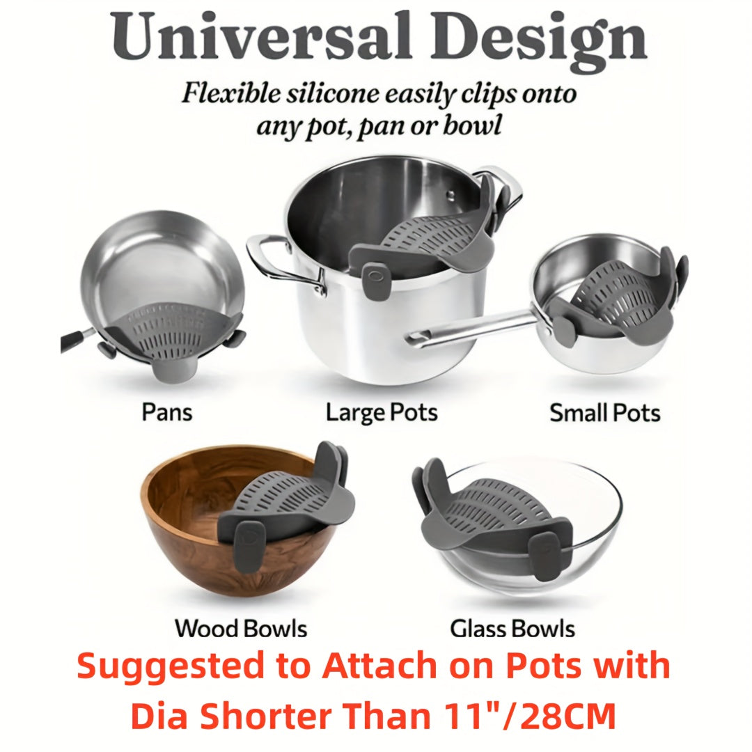 Clip-On Pot Strainer / Silicone Drain Spout