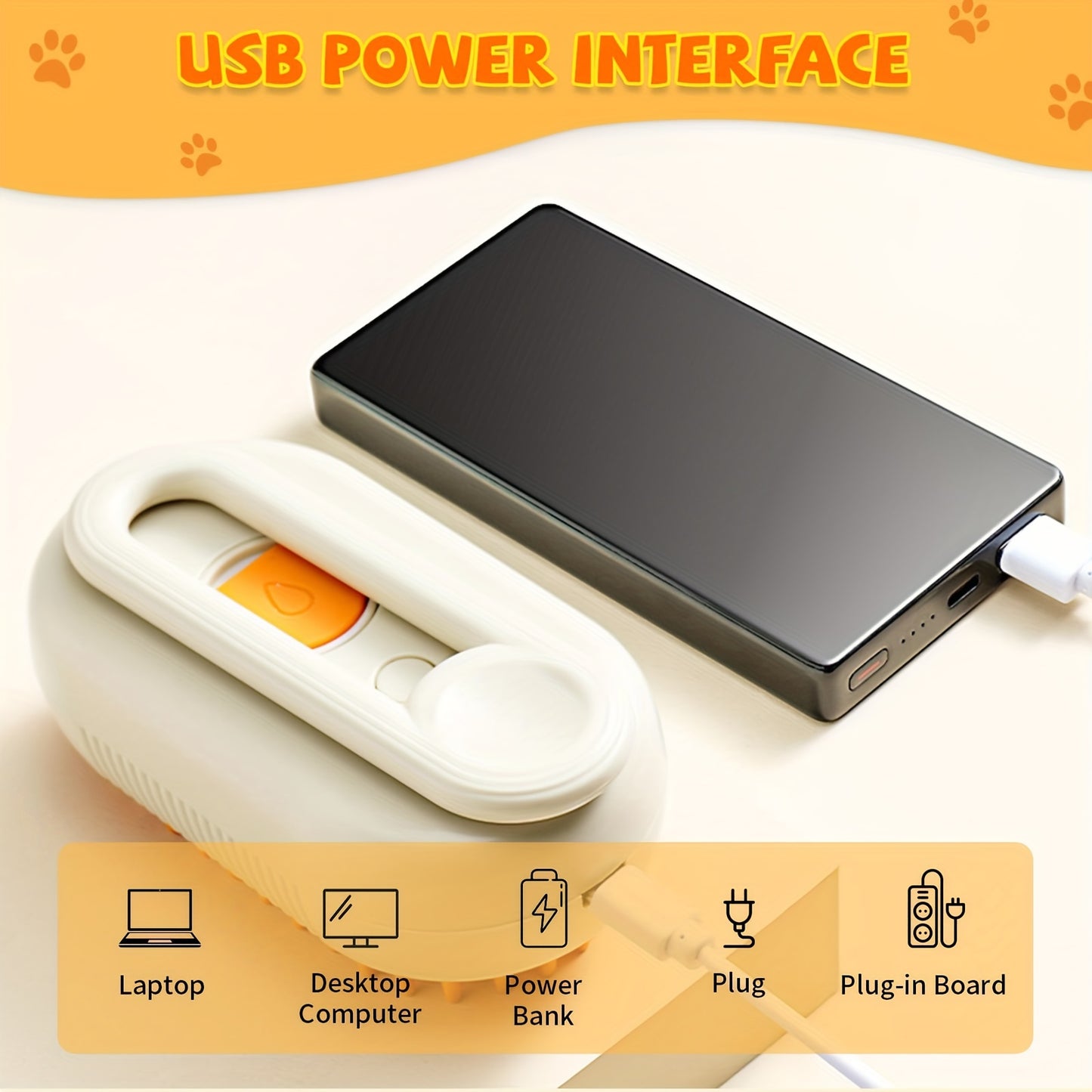 3-in-1 Steam Pet Brush – Rechargeable, Self-Cleaning, and Massaging (Dogs & Cats)