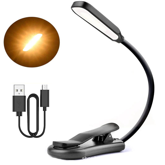 USB Rechargeable Clip-On Book Light – Flexible Neck