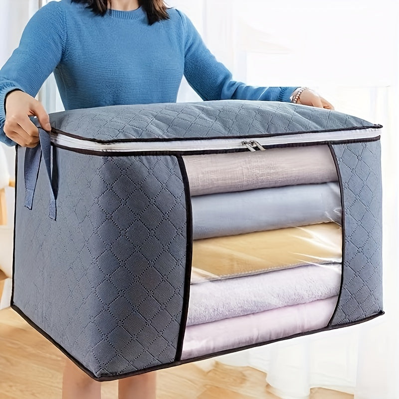 Closet Storage Bag - Reinforced Handle, Clear Window, and Sturdy Zippers!